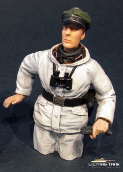 B GOODS  1/16 Figure German tank commander Snow camo Wehrmacht Resin handpainted