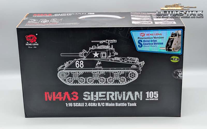 Original Heng Long Sherman Karton 3998 mit Styropor Innenverpackung
