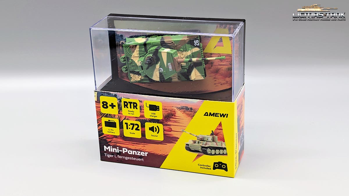 Mini RC Panzer Tiger I DUNKELGRÜN 1:72 RTR Amewi