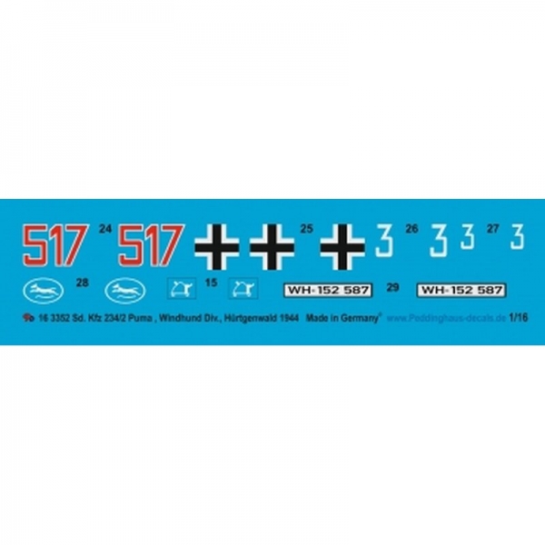 Sd. Kfz 234/2 Puma , Windhund Div. Hürtgenwald 1944 Decal