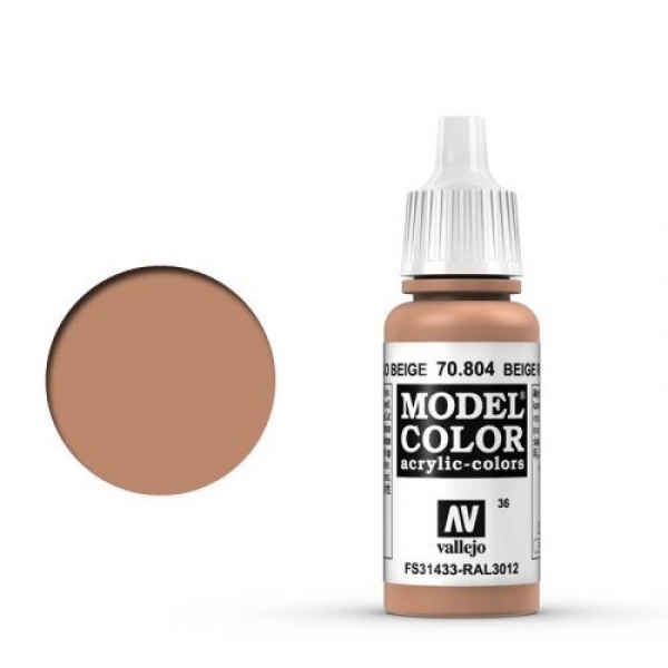 Model Color 70804 Vallejo Farbe 17ml Beigerot