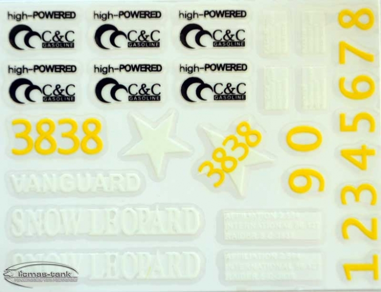 B Ware Snow Leopard M 26 Aufkleber-Set Decal 3838 B Ware Snow Leopard M 26 Aufkleber-Set Decal 3838