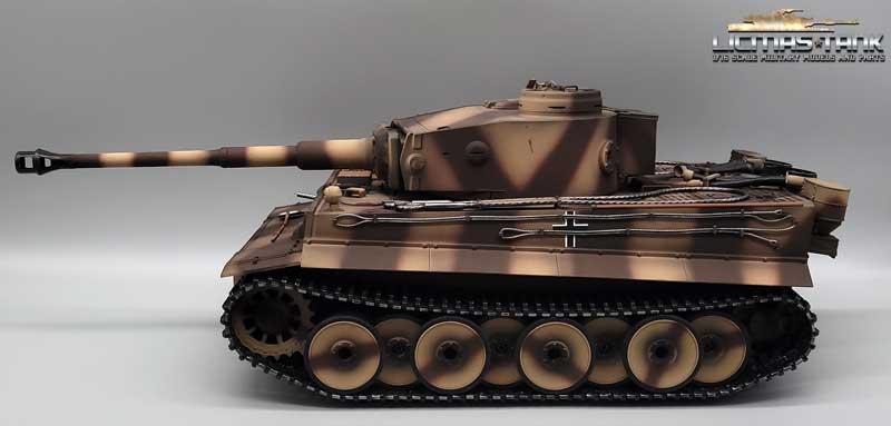 RC Panzer 2.4 GHz Tiger 1 Camouflage Taigen V3 BB +Servo +Kanonenrauch Metall-Edition 360°