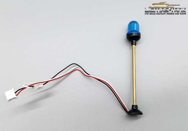 Leopard 2 A6 rotating beacon blue with rod, cable and plug Leopard 2 A6 rotating beacon blue with rod, cable and plug