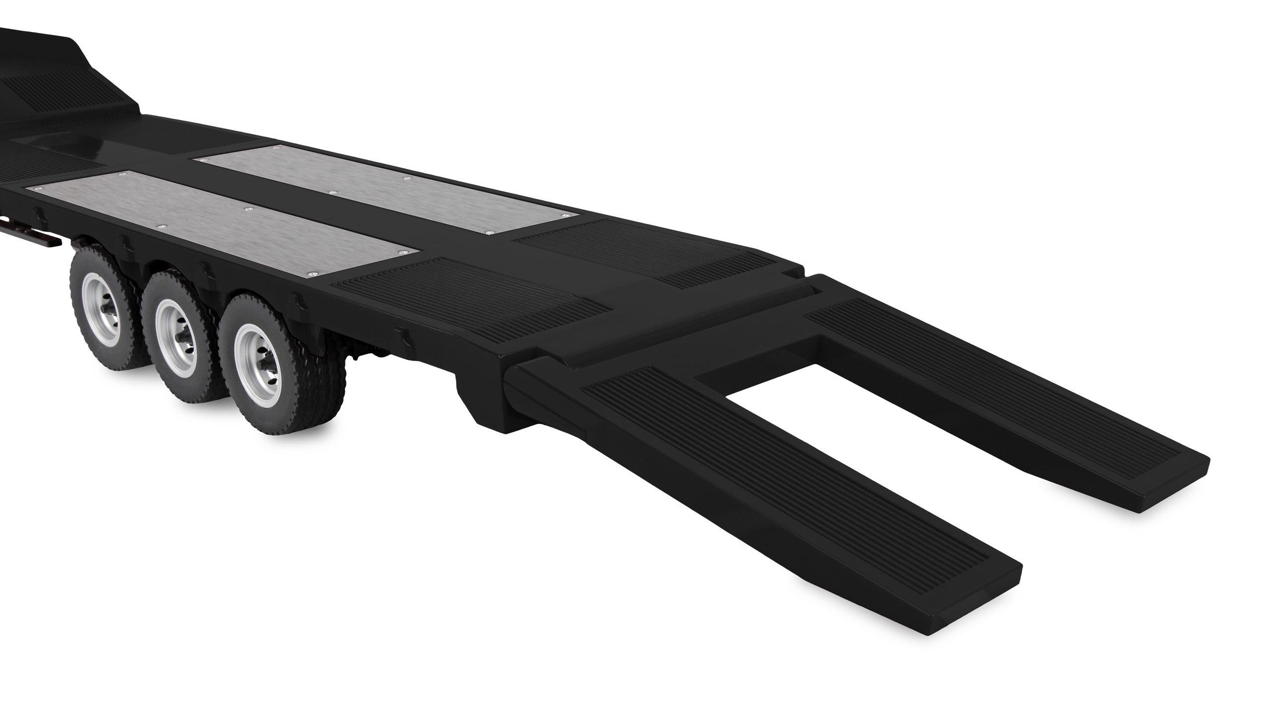 Tieflader-Sattelauflieger Dreiachser für Scania 1:18 schwarz Tieflader-Sattelauflieger Dreiachser für Scania 1:18 schwarz