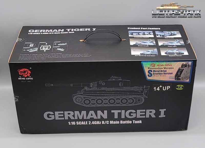 B WARE Original Heng Long Tiger 1 Karton 3818-1U mit Styropor Innenverpackung