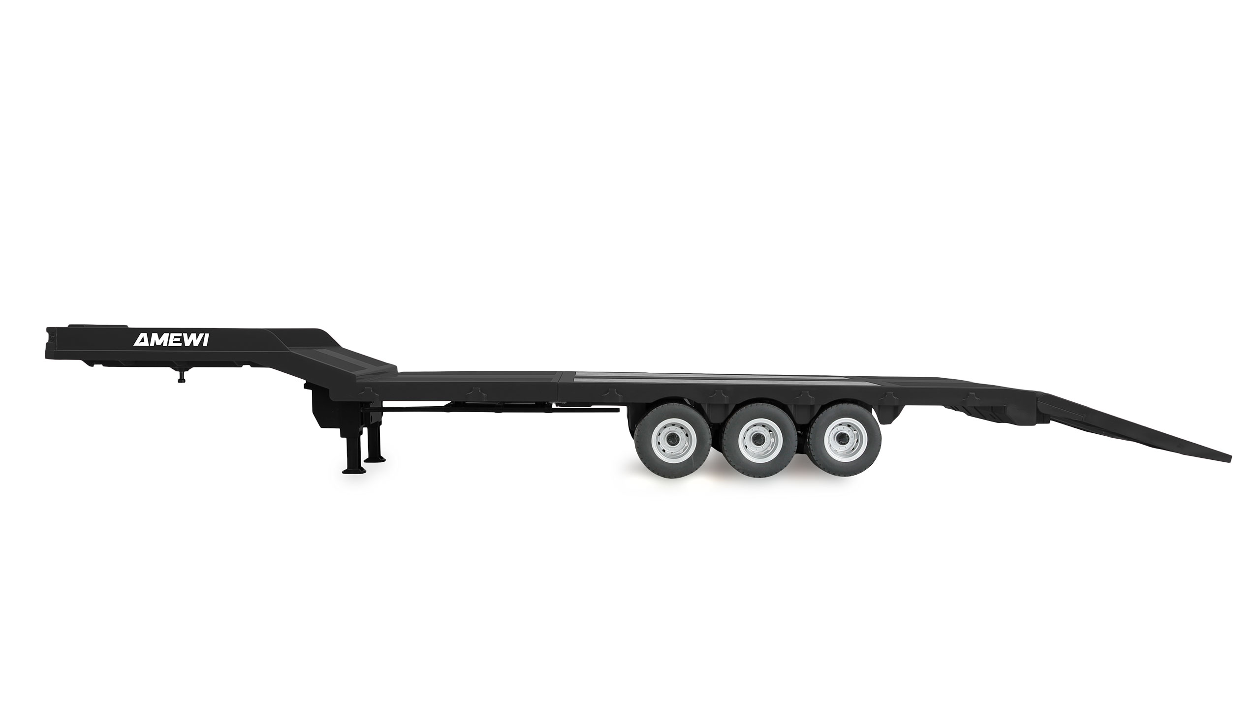 Tieflader-Sattelauflieger Dreiachser für Scania 1:18 schwarz Tieflader-Sattelauflieger Dreiachser für Scania 1:18 schwarz