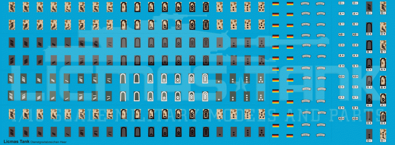 1/16 Decal Set Bundeswehr Army Rank Badges 1/16 Decal Set Bundeswehr Army Rank Badges