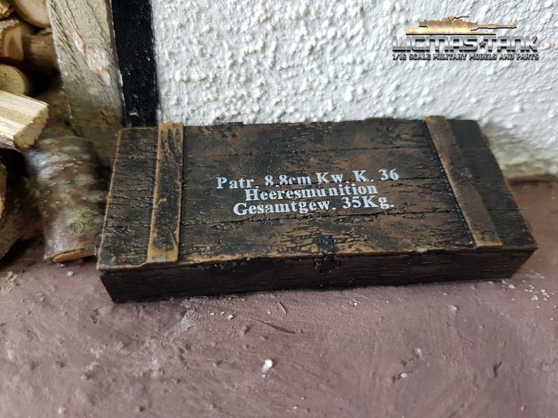 Munitionskiste Dunkelbraun 8.8cm Kw. K.36 Maßstab 1:16
