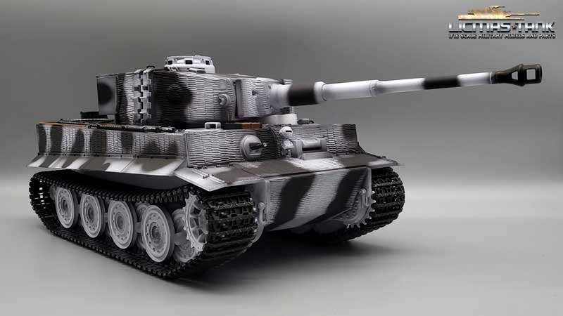 Customer Return RC Tiger Tank I Winter – Taigen V3 BB Metal Edition with 6mm shooting function and cannon smoke