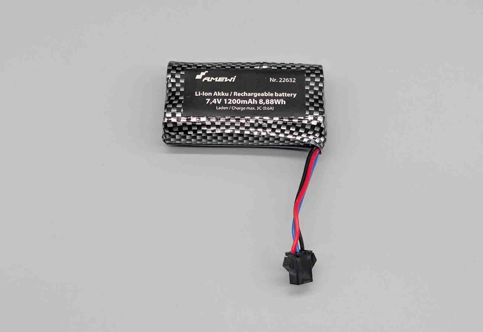 Li-ion Akku 7.4 Volt Ersatzakku für Amewi 1/12 Mercedes-Benz Unimog Basic 4WD RTR