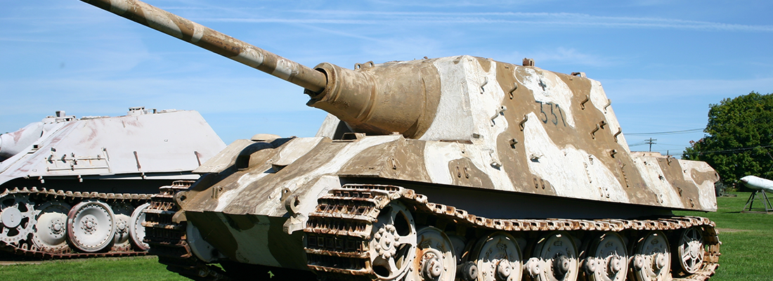 German WW II Jagdtiger Tank Destroyer steht auf einer wiese