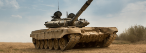 Armeetank im Kriegskampf
