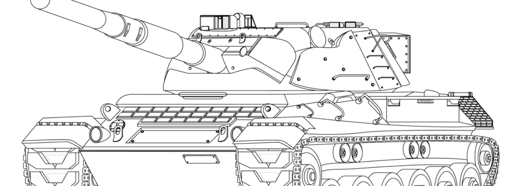 Deutscher Leopard I Hauptkampftank Farbseite. Militärfahrzeug. Vektorgrafik einzeln auf weißem Hintergrund.